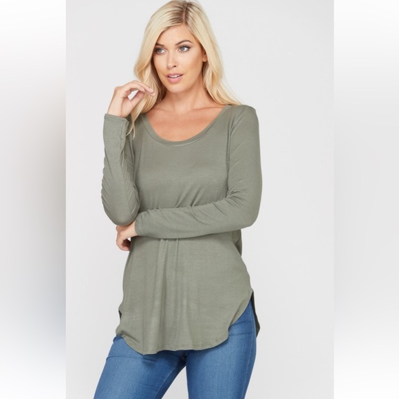 Tops - Olive Long Sleeve Women's Top